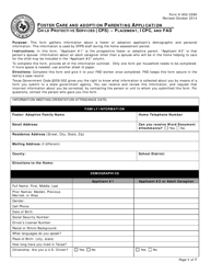 Form K-902-2286 Foster Care and Adoption Parenting Application - Texas