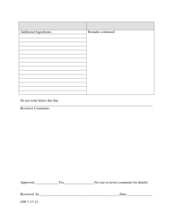 Food Protection Food Label Approval Form - Rhode Island, Page 2