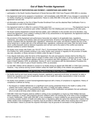 DSS Form 37126 Out of State Provider Enrollment Form and Agreement - South Carolina, Page 2