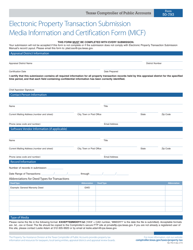 Document preview: Form 50-793 Electronic Property Transaction Submission Media Information and Certification Form (Micf) - Texas