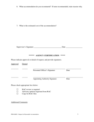 Form PER-RAR01 Request for Reasonable Accommodation - Vermont, Page 3