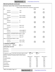 DHEC Form 2134 Optimum Corrosion Control Treatment (Occt) Recommendation - Desktop Evaluation Short Form for Small and Medium Public Water Systems - South Carolina, Page 2