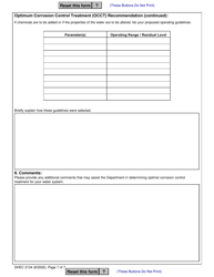DHEC Form 2134 Optimum Corrosion Control Treatment (Occt) Recommendation - Desktop Evaluation Short Form for Small and Medium Public Water Systems - South Carolina, Page 7