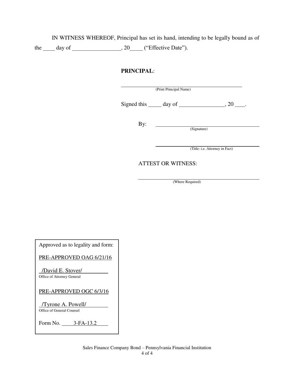 Sales Finance Company Bond - Pennsylvania Financial Institution - Pennsylvania, Page 4