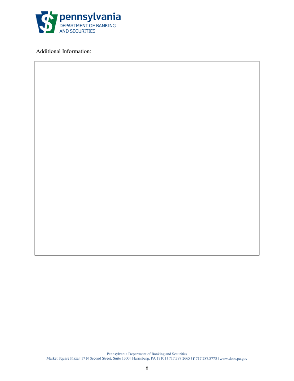 Oath and Roster Forms - Directors / Trustees and Officers - Shareholder Elected - Pennsylvania, Page 6