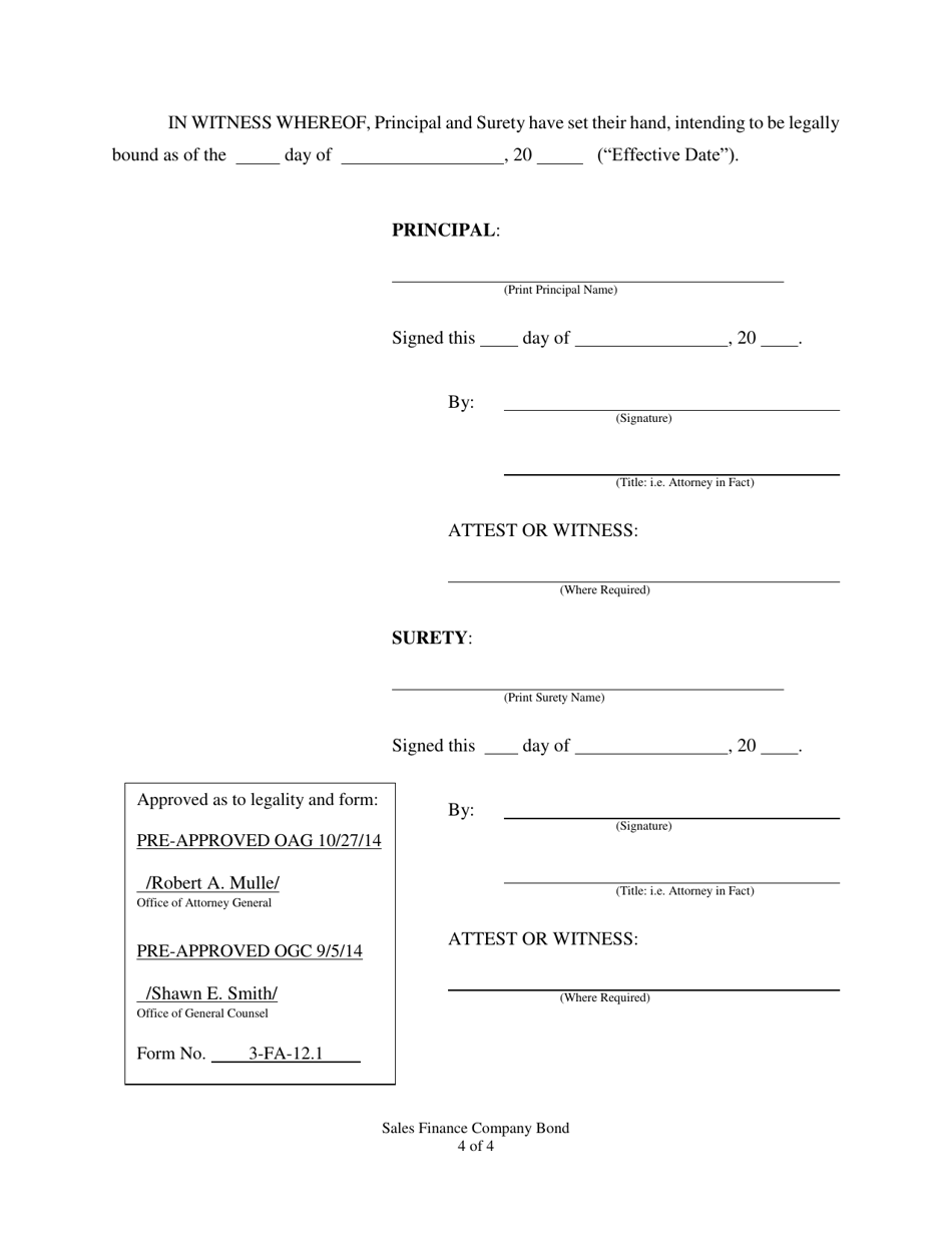 Sales Finance Company Bond - Pennsylvania, Page 4