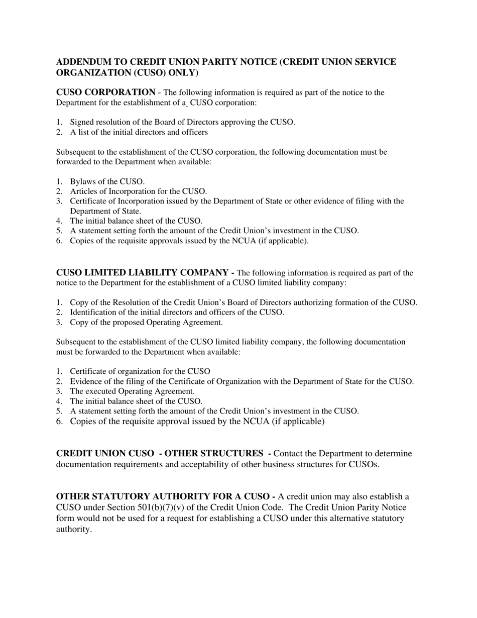 Credit Union Parity Notice - Pennsylvania, Page 3