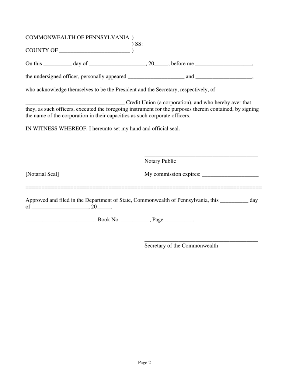 Pennsylvania Articles of Amendment - Fill Out, Sign Online and Download ...