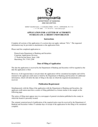 Application for a Letter of Authority to Relocate a Credit Union Branch - Pennsylvania, Page 7
