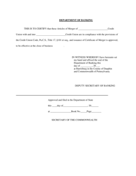 Application for Credit Union Merger or Consolidation - Pennsylvania, Page 7