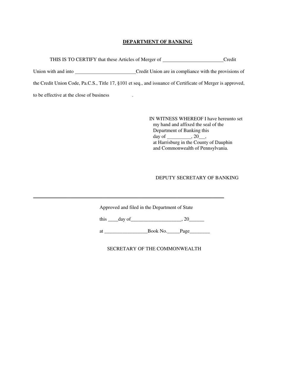 Application for Credit Union Merger or Consolidation - Pennsylvania, Page 7