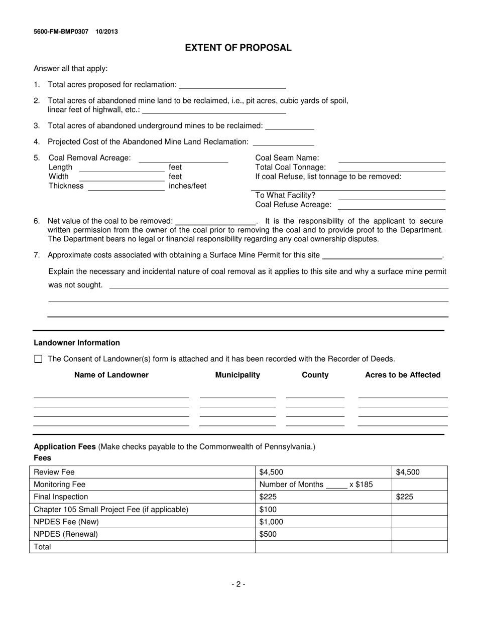 Form 5600-FM-BMP0307 Application for Government-Financed Construction Contract (Gfcc) Proposal - Pennsylvania, Page 2