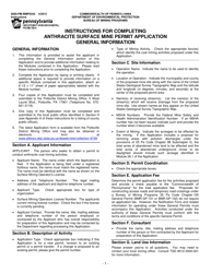 Instructions for Form 5600-PM-BP0343 Anthracite Surface Mine Permit Application - Pennsylvania