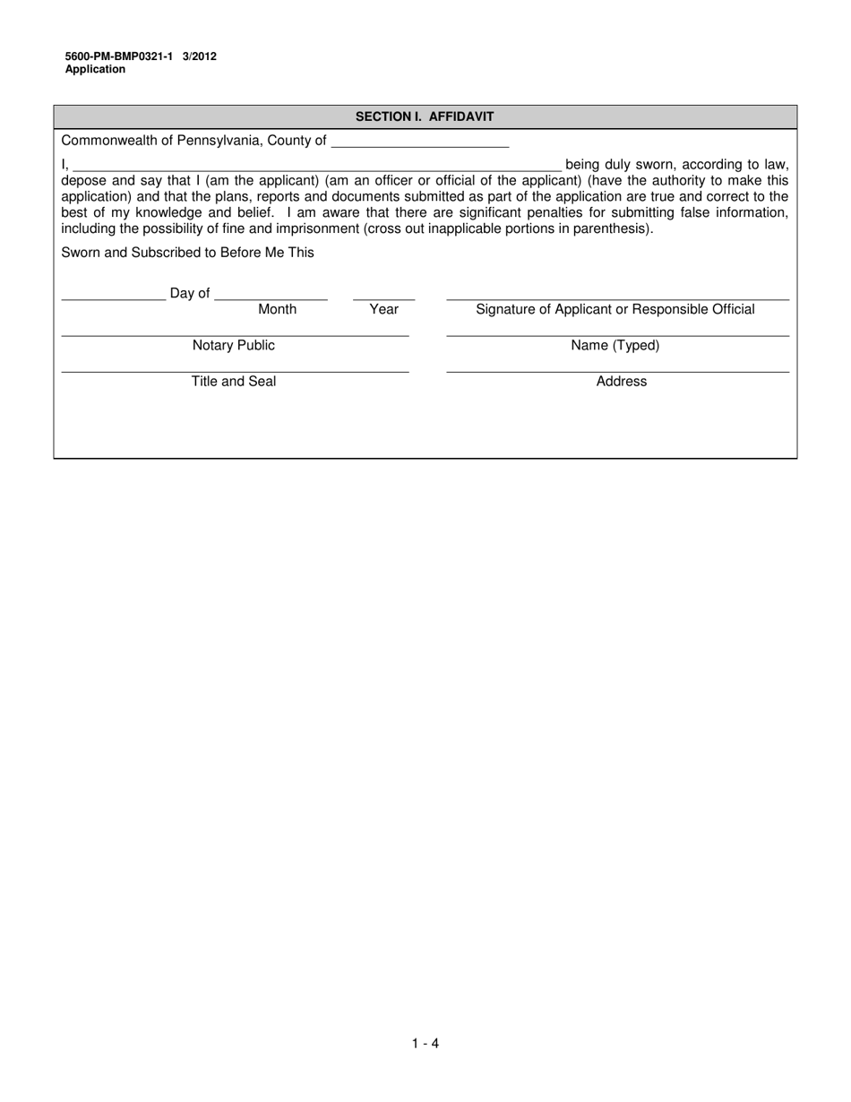Form 5600-PM-BMP0321-1 Module 1: Anthracite Underground Mine Permit Application - Pennsylvania, Page 4