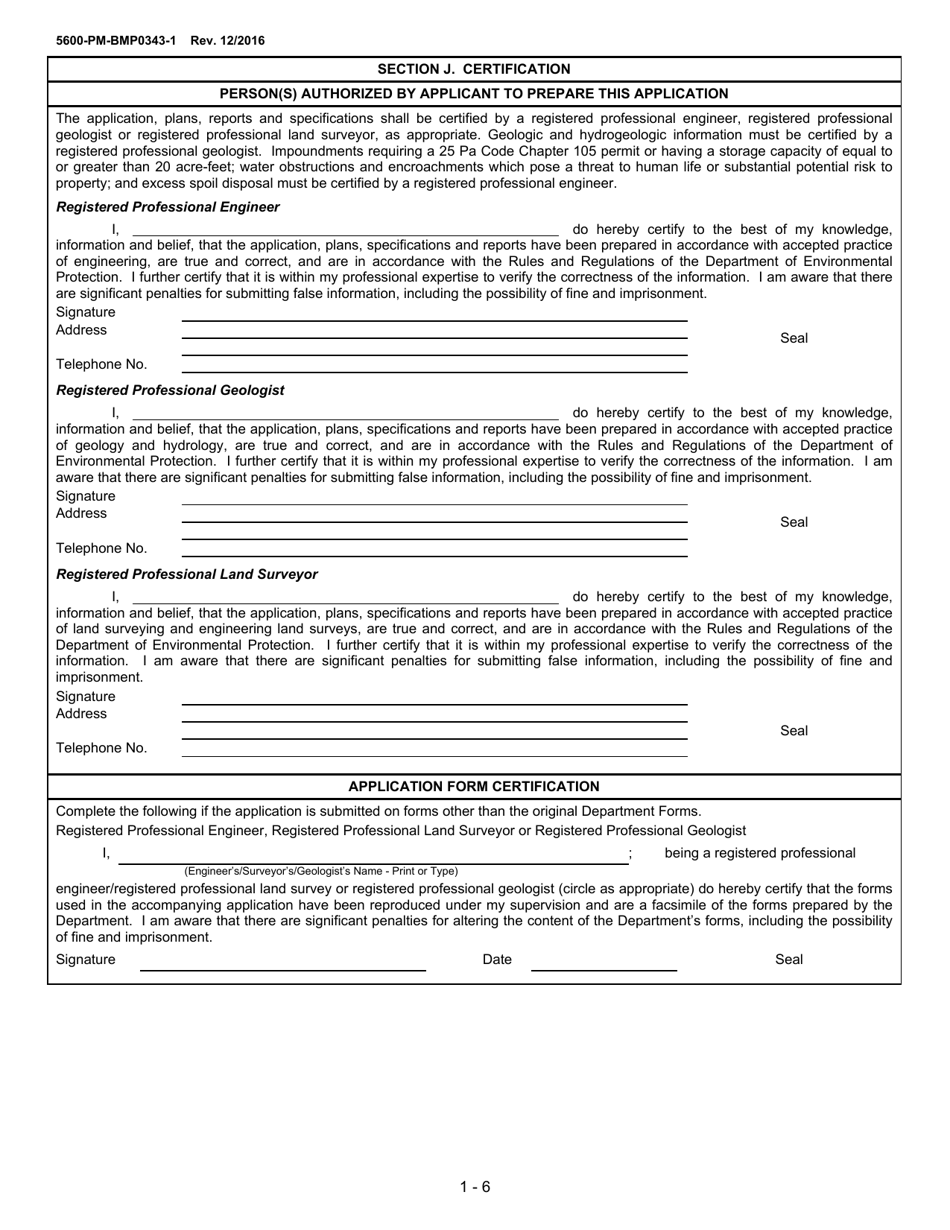 Form 5600-PM-BMP0343-1 Anthracite Surface Mine Permit Application - Pennsylvania, Page 6