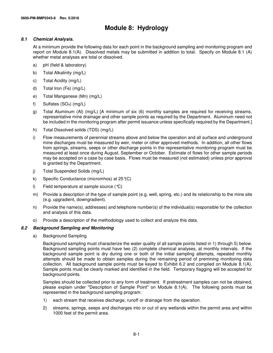 Form 5600-PM-BMP0343-8 Module 8: Hydrology - Pennsylvania, Page 1