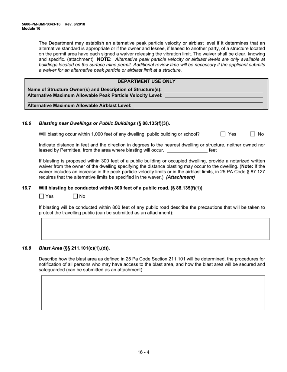 Form 5600-PM-BMP0343-16 Module 16: Anthracite Blast Plan - Pennsylvania, Page 4