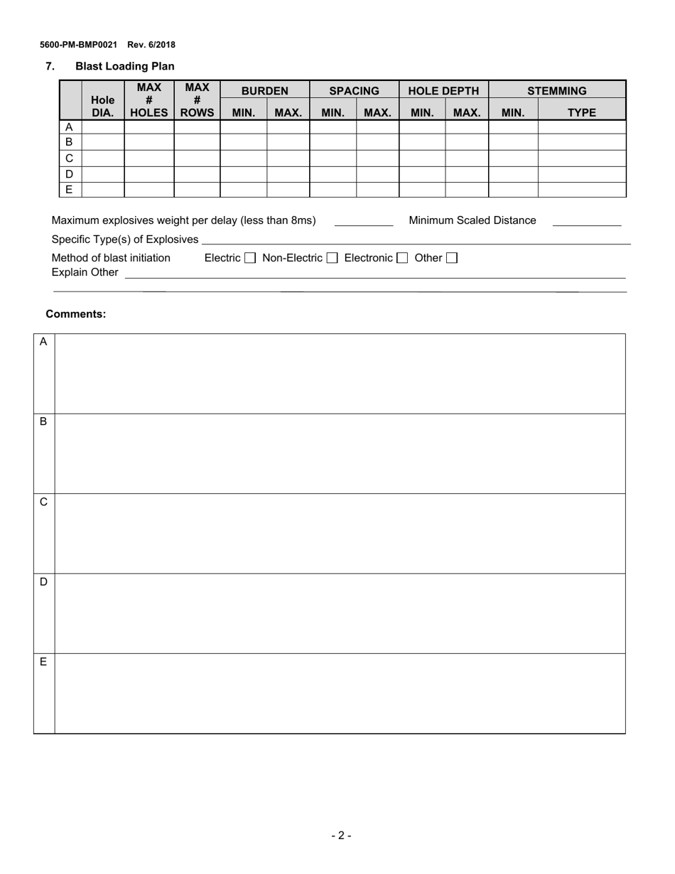 Form 5600-PM-BMP0021 Blasting Activity Permit - Pennsylvania, Page 2