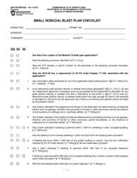 Form 5600-FM-BMP0086 Small Noncoal Blast Plan Checklist - Pennsylvania