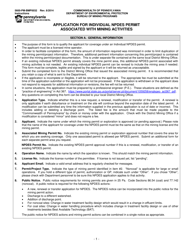 Document preview: Instructions for Form 5600-PM-BMP0032 Application for Individual Npdes Permit Associated With Mining Activities - Pennsylvania