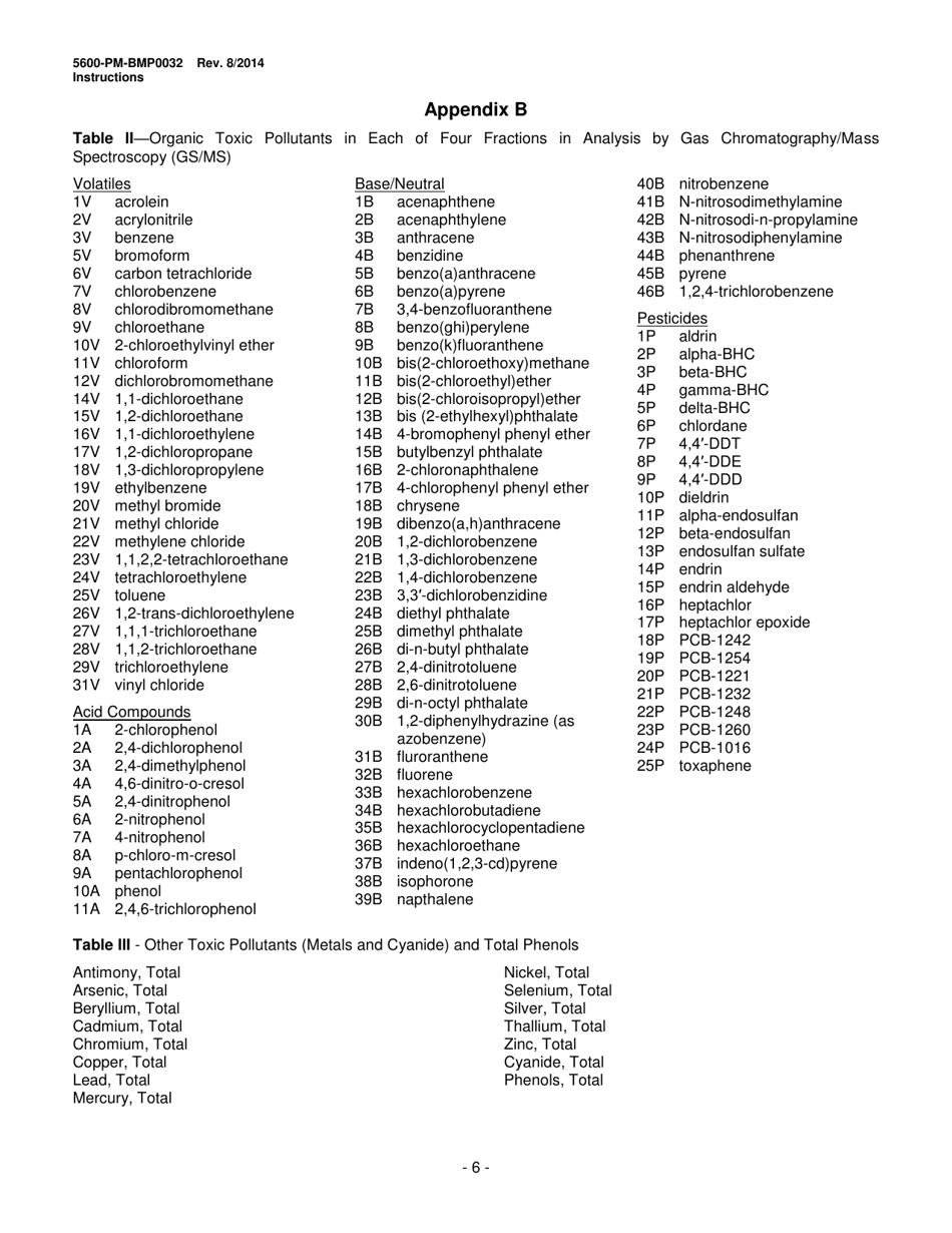 Instructions for Form 5600-PM-BMP0032 Application for Individual Npdes Permit Associated With Mining Activities - Pennsylvania, Page 6