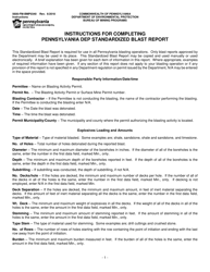 Instructions for Form 5600-FM-BMP0340 Pennsylvania DEP Standardized Blast Report - Pennsylvania