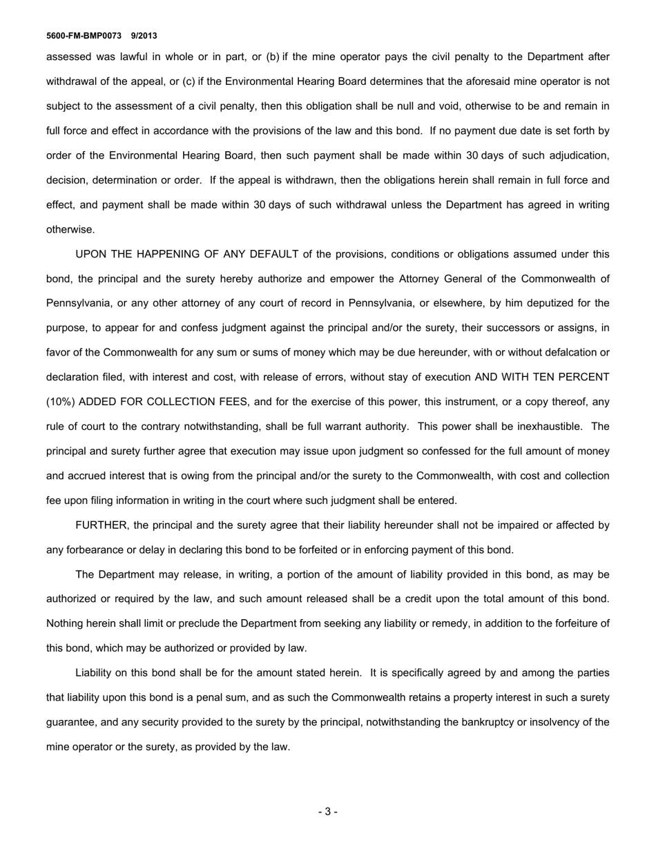 Form 5600-FM-BMP0073 Appeal Bond Surety Guarantee - Pennsylvania, Page 3