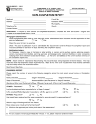 Form 5600-FM-BMP0370 Coal Completion Report - Pennsylvania