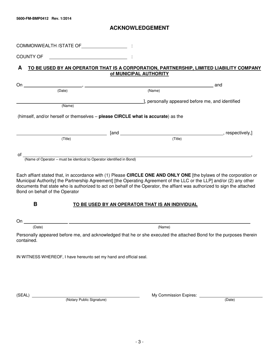 Form 5600-FM-BMP0412 Schedule for Deposit of Collateral Under Collateral Bond - Mining - Pennsylvania, Page 3