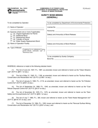 Document preview: Form 5600-FM-BMP0405 Surety Bond-Mining (General) - Pennsylvania