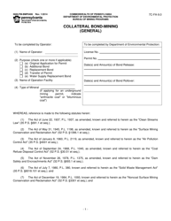 Document preview: Form 5600-FM-BMP0406 Collateral Bond-Mining (General) - Pennsylvania