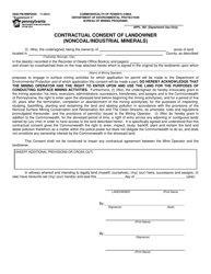 Form 5600-FM-BMP0050 Supplement C Contractual Consent of Landowner (Noncoal/Industrial Minerals) - Pennsylvania