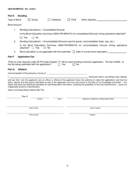 Form 5600-FM-BMP0304 Bonding Increment Application and Authorization to Conduct Noncoal Mining Activities - Pennsylvania, Page 2