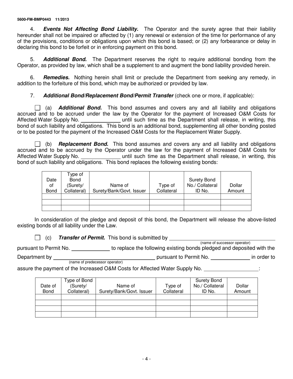 Form 5600-FM-BMP0443 Surety Bond-Mining (Water Supply Operation and Maintenance Costs) - Pennsylvania, Page 4