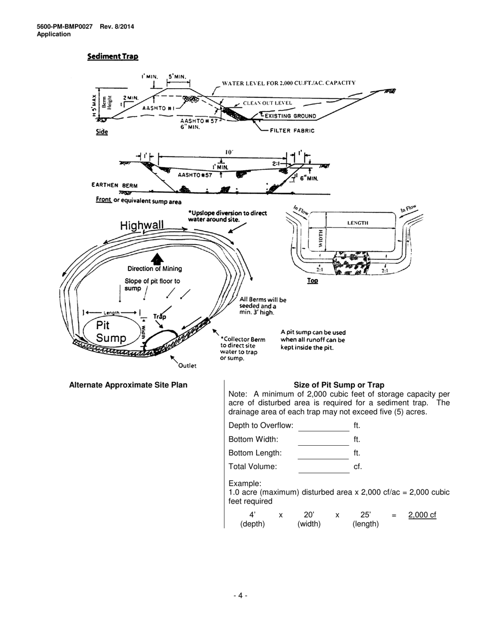 Form 5600-PM-BMP0027 General Permit for Bluestone (5 Acres or Less) Mining Bmp-Gp-105 Registration / Application - Pennsylvania, Page 4