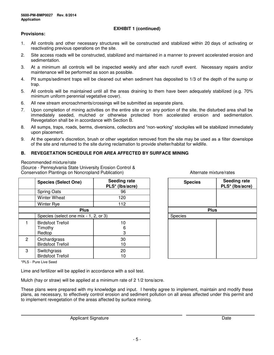 Form 5600-PM-BMP0027 General Permit for Bluestone (5 Acres or Less) Mining Bmp-Gp-105 Registration / Application - Pennsylvania, Page 5