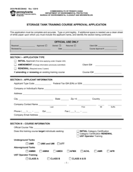 Form 2630-PM-BECB0402 Storage Tank Training Course Approval Application - Pennsylvania