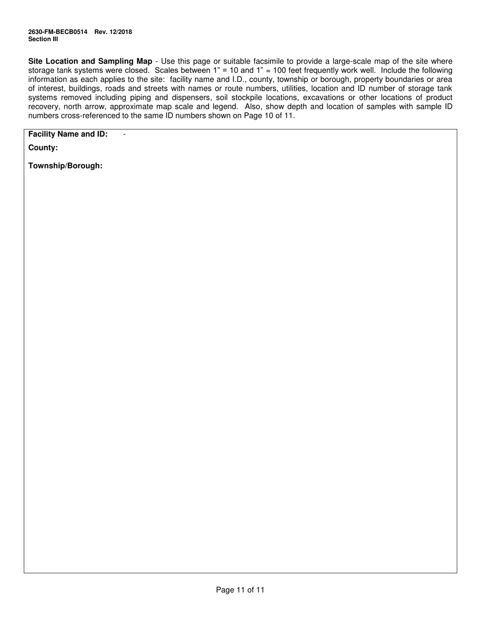 Form 2630-FM-BECB0514 Aboveground Storage Tank System Closure Report Form - Pennsylvania, Page 11