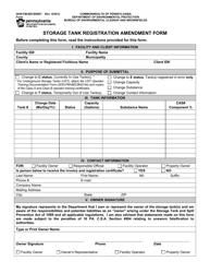Document preview: Form 2630-FM-BECB0607 Storage Tank Registration Amendment Form - Pennsylvania