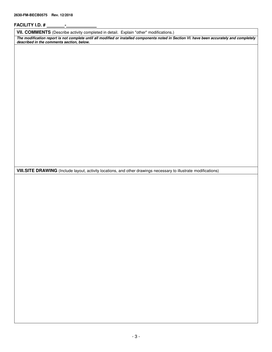 Form 2630-FM-BECB0575 Underground Storage Tank Modification Report - Pennsylvania, Page 3