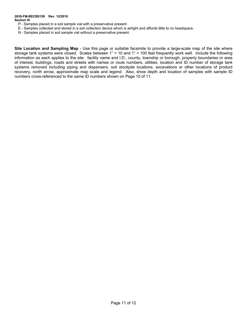 Form 2630-FM-BECB0159 Underground Storage Tank System Closure Report Form - Pennsylvania, Page 11