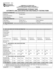 Form 2630-FM-BECB0021 Underground Storage Tank Automatic Line Leak Detector Functionality Testing Form - Pennsylvania
