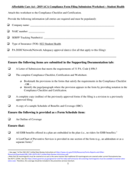 Document preview: Affordable Care Act - ACA Compliance Form Filing Submission Worksheet " Student Health - Pennsylvania, 2019