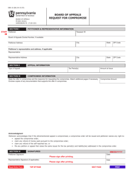 Form DBA-10 Request for Compromise - Pennsylvania