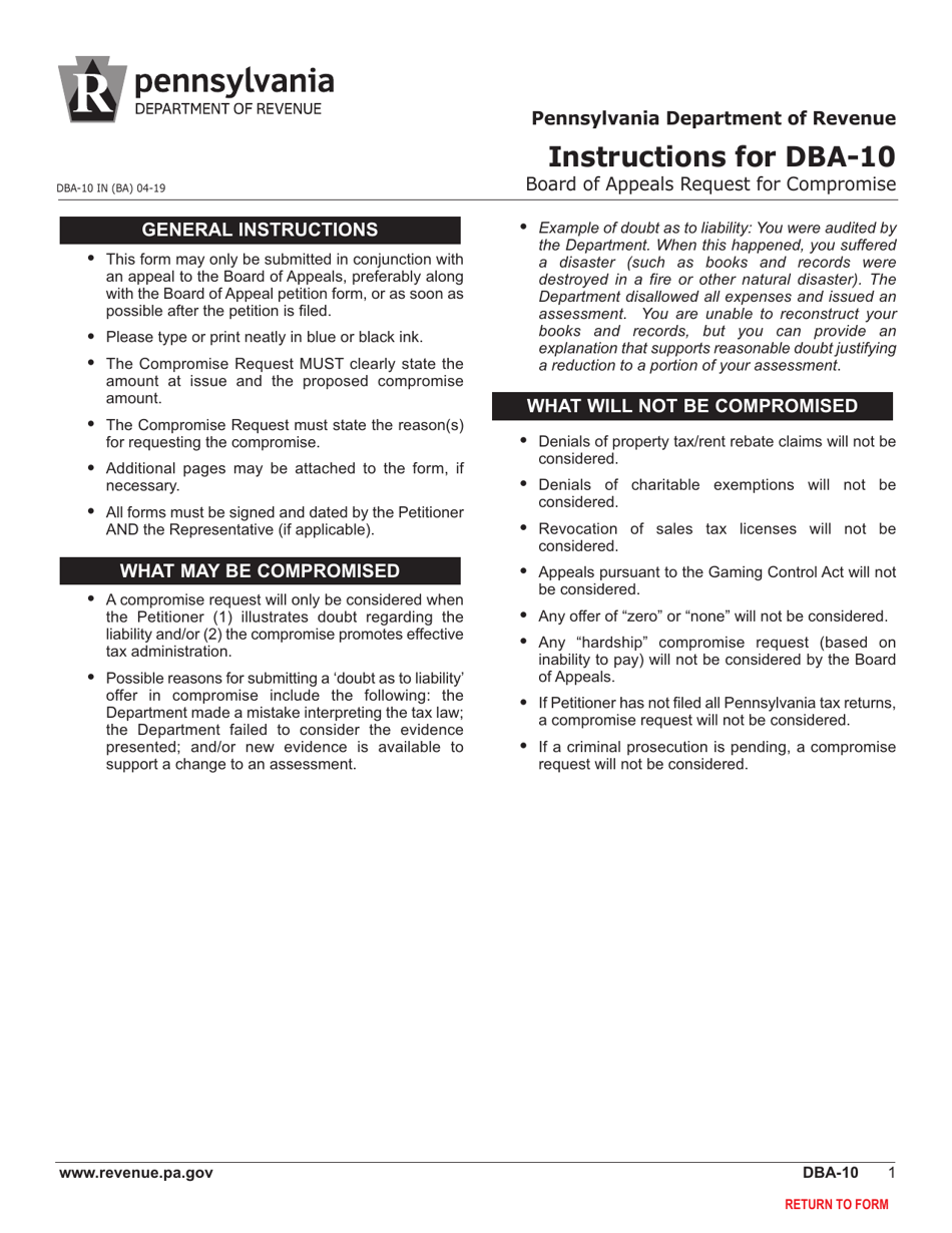 Form DBA10 Fill Out, Sign Online and Download Fillable PDF