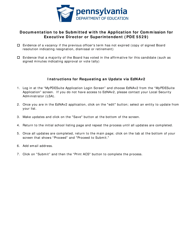Document preview: Form PDE-5529 Application for Commission Executive Director or Superintendent - Pennsylvania