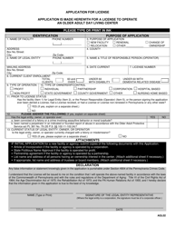 Form AGL02 &quot;Application for License&quot; - Pennsylvania