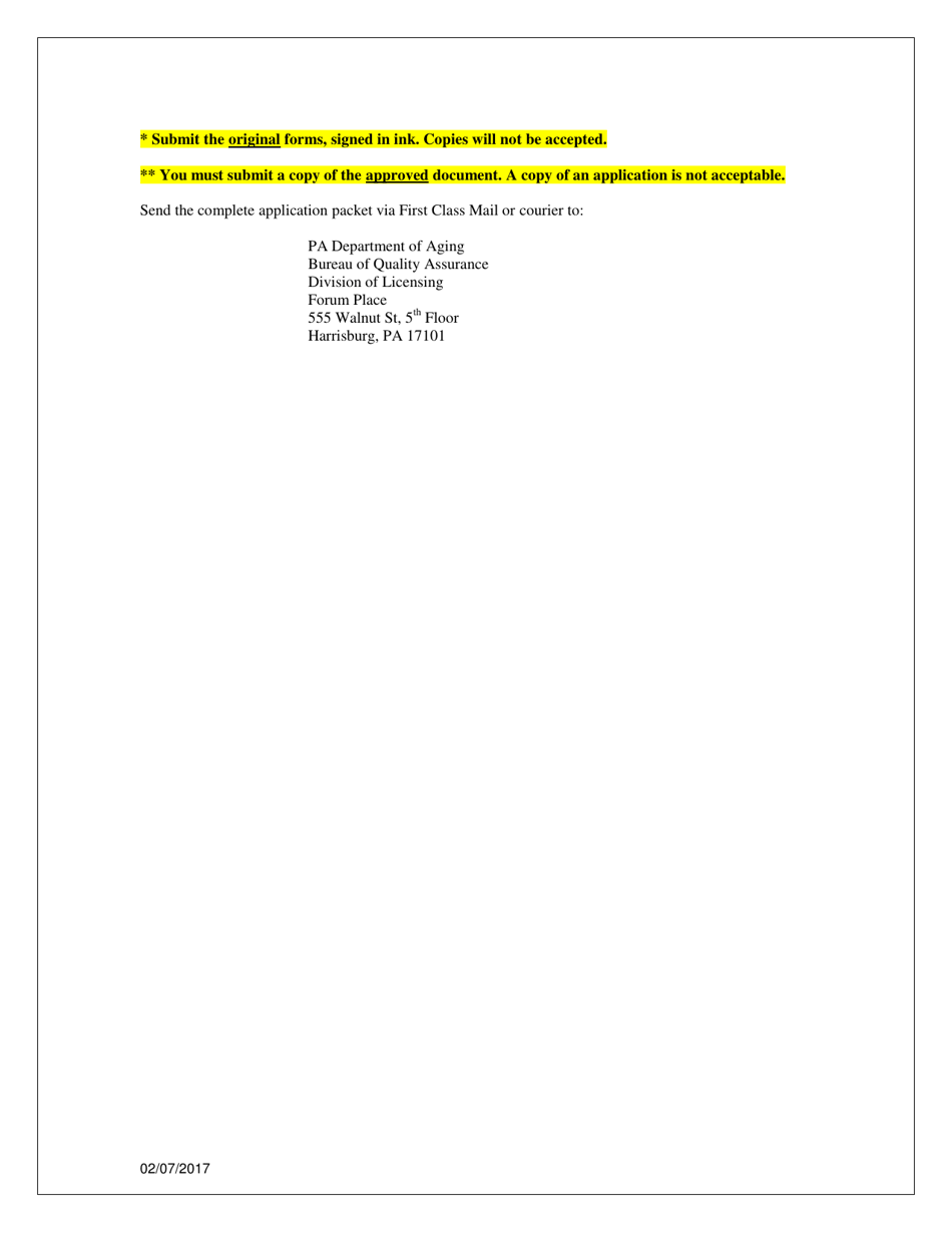 Initial Application Checklist for Older Adult Daily Living Center Licensure - Pennsylvania, Page 4