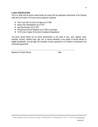 Form AGL-07 Older Adult Daily Living Centers Provider Self-certification and Civil Rights Compliance Form - Pennsylvania, Page 4