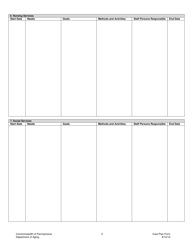 Older Adult Daily Living Centers Care Plan Form - Pennsylvania, Page 2